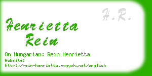 henrietta rein business card